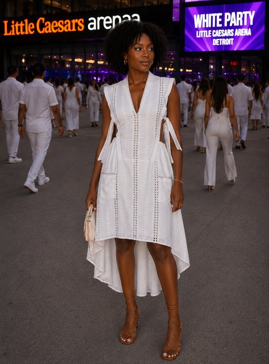 Embroidered Cutout Dress