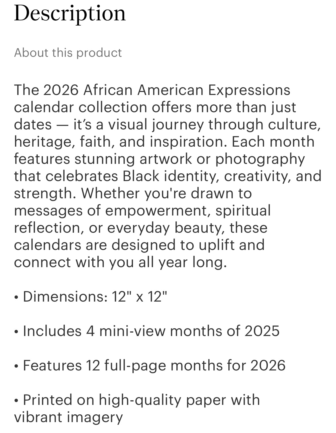 2026 Calendar - Too Blessed to be Stressed
