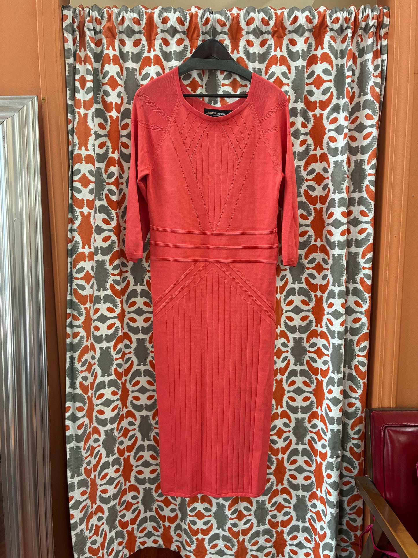 3/4 Sleeve Knit Maxi Dress up