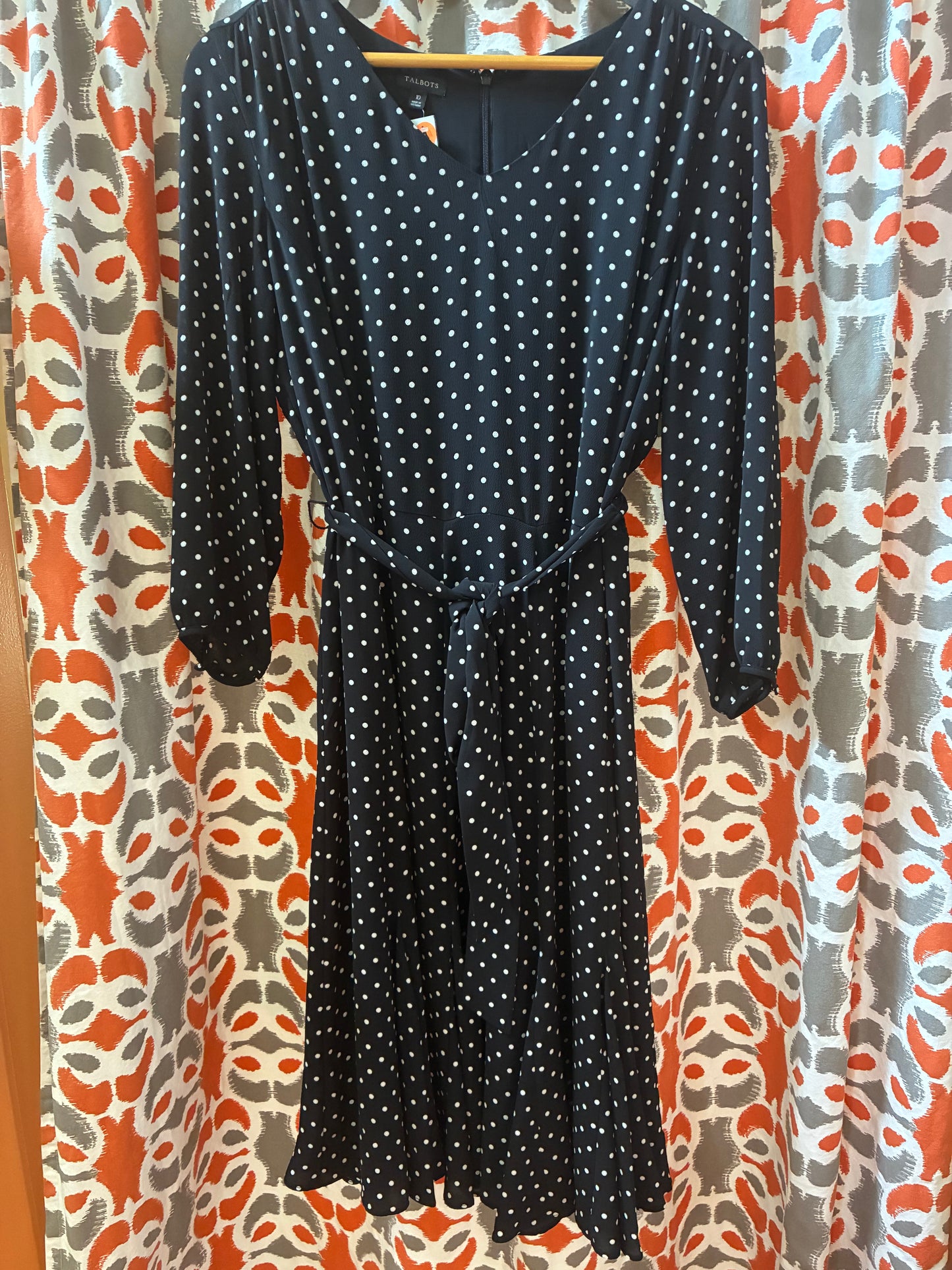 3/4 Elastic Sleeve Fit n Flare Dress with belt