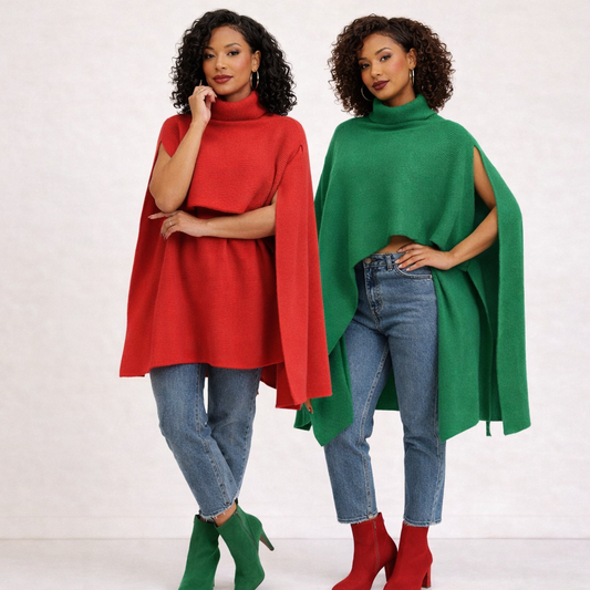 Turtleneck Knit Cape