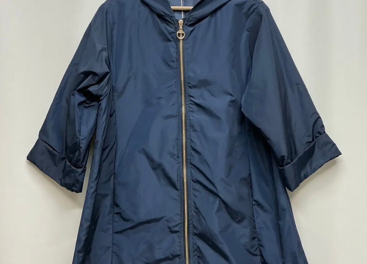 A-Line Cut Waterproof Zipper Jacket w/Hood