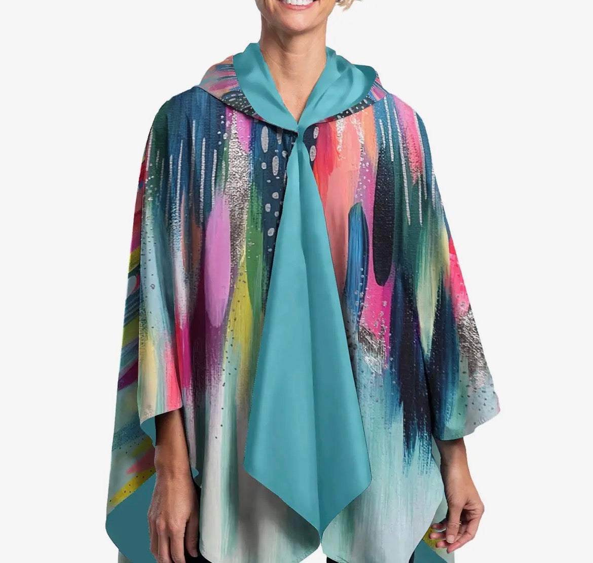 Reversible Hooded Rain Cape