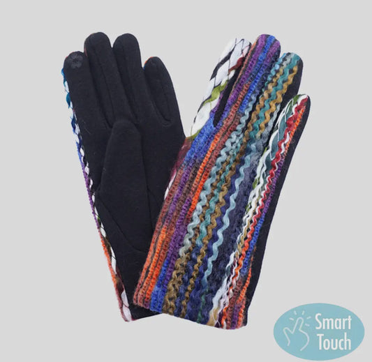 STRIPE Pattern Gloves - Touchscreen,  One Size, Smart Touch, Warm & Stylish