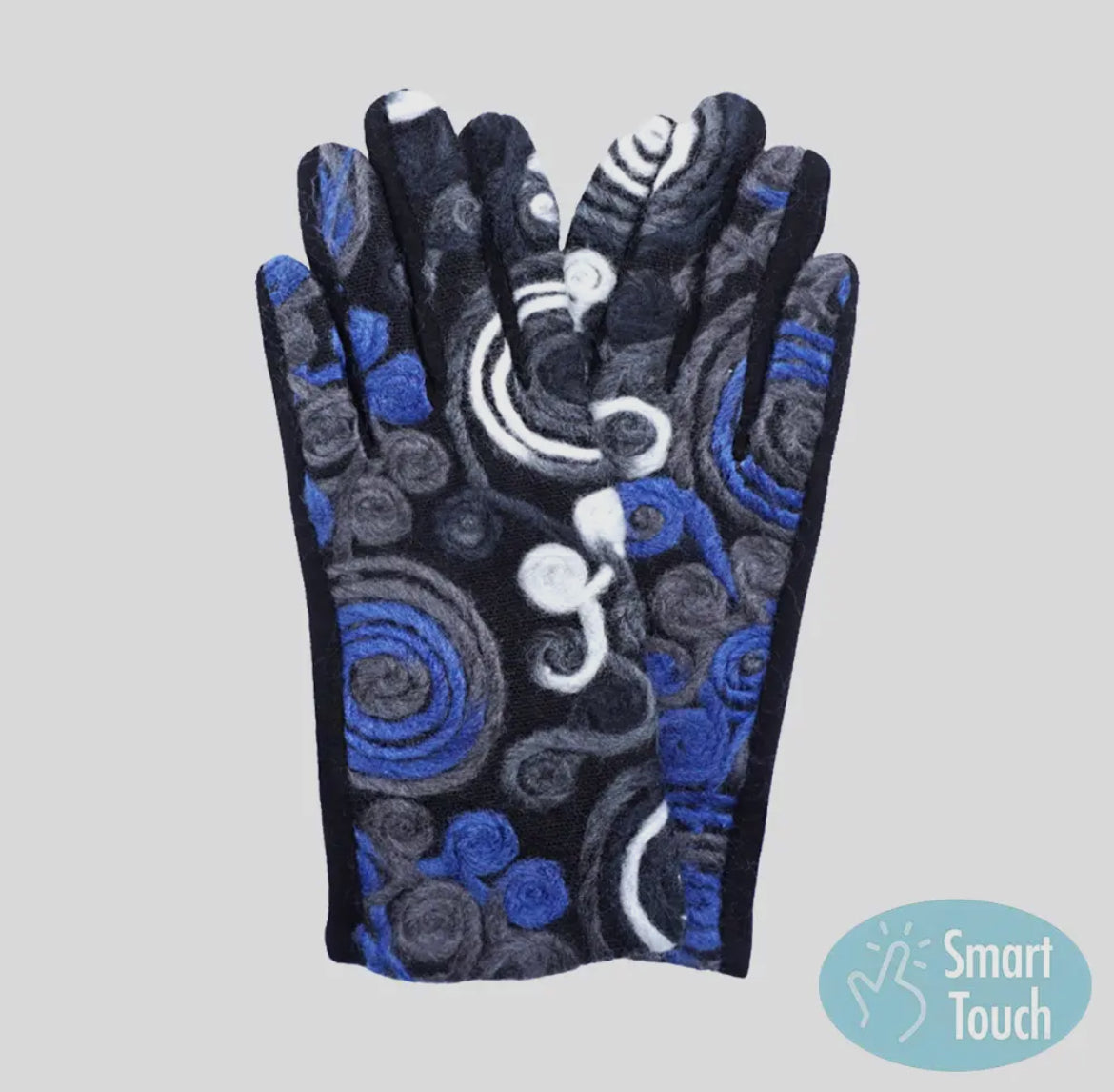 CIRCLE Pattern Gloves - Touchscreen,  One Size, Smart Touch, Warm & Stylish