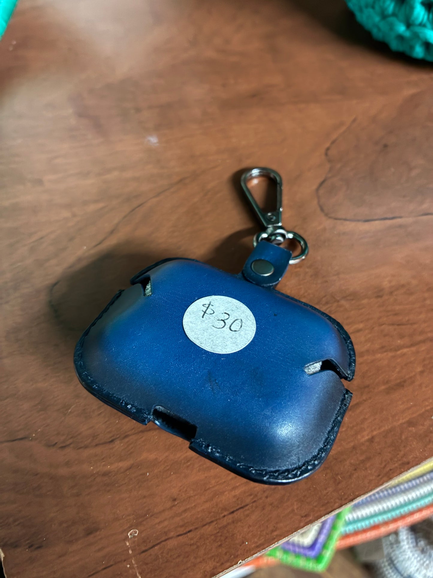 Leather Earbud Case w/hook